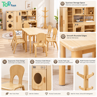Ensemble de meubles de maternelle Montessori en bois pour garderie, table et chaises durables et écologiques pour centre d'apprentissage préscolaire