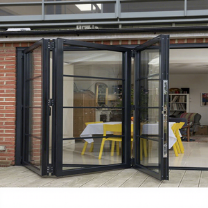 Puerta Plegable para <span class=keywords><strong>Horno</strong></span> de Vidrio Negro con Aislamiento Térmico y Rejilla de Aluminio Estrecha - Product Image 1