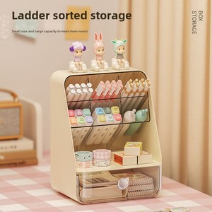 Single-Tier Máy tính để bàn hộp lưu trữ ngăn kéo nghiêng tổ chức kệ cho phòng khách tiêm đúc nhựa mỹ phẩm trang điểm phong cách - Product Image 5