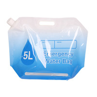 Pochettes à bec de 5 litre, sacs pliables en plastique pour emporter l'eau et d'autres boissons, portable pour l'extérieur