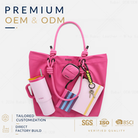 Sac fourre-tout tendance pour femme en nylon uni, imperméable, avec fermeture éclair, grande capacité, réutilisable, pour le shopping, vente en gros