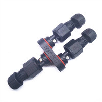 JiaHui IP67 68 1In 2 Out 2 3 4 Pin M21 Male Female Y Type Connecteur à vis 3 Way Outdoor Waterproof Electrical Plastic Connector