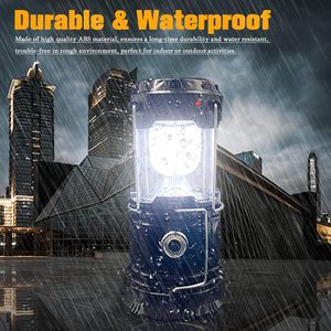 Lanterne de camping portable multifonctionnelle RTS, étanche IP44, rechargeable par USB, LED solaire, certifiée CE, à intensité variable - Product Image 2