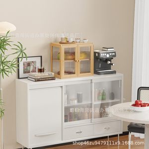 Boîte à pain en bambou à double porte avec vitrine en verre, rangement alimentaire pour cuisine, pour toasts, fruits, légumes et assaisonnements - Product Image 4