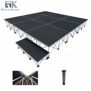 Plataforma de Madera de 4x4 pies, Estructura de Escenario Portátil de Aluminio para Exteriores, Escenario Móvil para Eventos - Product Image 1