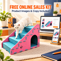 Escaliers pour animaux de compagnie en feutre 2-en-1 personnalisés avec tunnel pour chat, marches intérieures pour chats et petits chiens, vente en gros OEM ODM