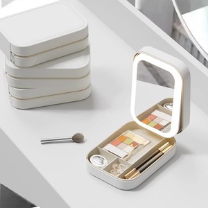 Scatola di immagazzinaggio portatile per la cura della pelle custodia rigida per il trucco astuccio per il trucco moda borsa cosmetica <span class=keywords><strong>con</strong></span> luce a LED a <span class=keywords><strong>specchio</strong></span> - Product Image 2