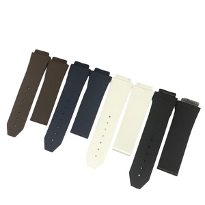 Correa de Silicona para Reloj de 19X25mm 15X21mm con Rayas Verticales en Relieve, Negra, Blanca y <span class=keywords><strong>Azul</strong></span>, Correas de Repuesto para Relojes Inteligentes Compatibles con <span class=keywords><strong>Hublot</strong></span> - Product Image 2