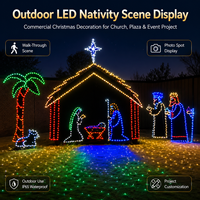 Decoración Navideña Musulmana Personalizada IP65 de Acrílico para Paisajes, Motivo de Natividad, Luces de Cuerda 2D LED, Luces de Navidad de Jesús para Exteriores