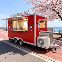 Ventes chaudes de remorque alimentaire mobile pour la vente de gaufres, crêpes, smoothies, desserts, pancakes, beignets, popcorn, barbe à papa