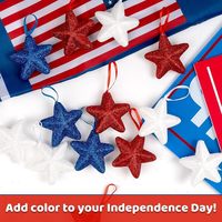 Bahan Gelembung Bintang Lima Sudut Hari Kemerdekaan Amerika DIY 24 Buah Dekorasi Merah Putih Biru 6cm Hiasan Gantung