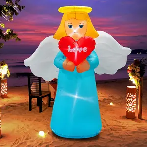 San valentino gonfiabile angelo decorazione di amore per la festa nuziale illumina le decorazioni all'aperto del cortile