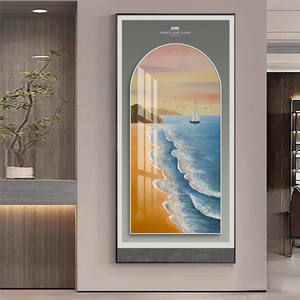 Peintures de <span class=keywords><strong>paysages</strong></span> marins et décorations murales de haute qualité, représentant une scène luxueuse et abstraite d'un magnifique lever de soleil - Product Image 1