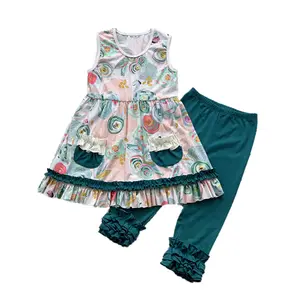 Newest sale unique design soft girls wholesale outfits