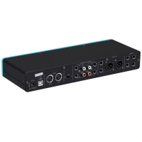 Interface audio USB professionnelle 4 canaux 4x4 de 3e génération, 24 bits 192 kHz, alimentation fantôme 48 V, réduction de bruit, fréquence 80 Hz-15 kHz