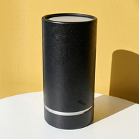 Tube en papier vide de 100 ml pour parfum, boîte cadeau, emballage rond pour cosmétiques et soins de la peau, boîte à parfum cylindrique en cuir noir de luxe de 30 ml