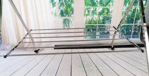 Drying Rack WF002 8kg 2 Large Layers Hanger Collapsible Heavy Duty Stainless Steel Clothes Drying Rack For Big Family