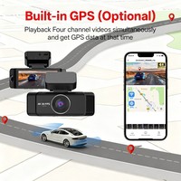 Cámara para Auto de Alta Velocidad con WiFi 5G, 4 Canales, 360°, 4K, con Sensor G, Visión Nocturna, Grabador de Video con IA, DVR para Auto