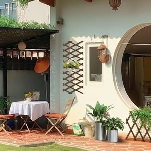 Valla de madera anticorrosión para exteriores, valla retráctil, valla para trepar en patios, estructura de rejilla, barandilla decorativa para jardín - Product Image 2