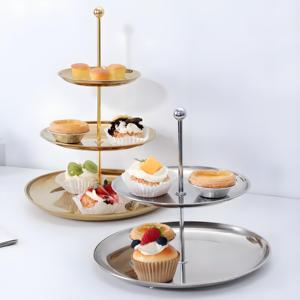 Sang Trọng Thép Không Gỉ 2/3 Tầng Lò Nướng An Toàn Bánh Đứng Vàng/Bạc Món Tráng Miệng Tháp Nhiều Lớp Pastry Chủ Wedding Cafe Nhà - Product Image 5