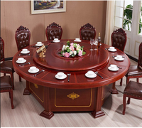 Ensemble de table à manger ronde pour restaurant, chaise en bois avec table rotative, table à manger électrique en bois massif avec 8 chaises