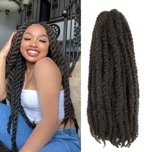 18Inch 95G Free Sample Red Marley Braid Hair Extension Tag Dark Green Afro Soft Kinky Twists Gray Ombre Marley Braid Hair