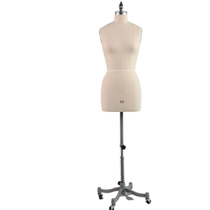 Vente directe usine – <span class=keywords><strong>Mannequin</strong></span> <span class=keywords><strong>professionnel</strong></span> en cuir PU beige, demi-torse <span class=keywords><strong>réglable</strong></span>, sans tête ni bras - Product Image 3