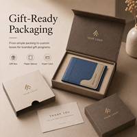 Portefeuille porte-cartes RFID avec logo personnalisé, en cuir PU écologique de qualité supérieure, coffret cadeau d'entreprise, cadeaux promotionnels de marque, événements professionnels