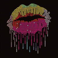 Transfert thermocollant de strass effet arc-en-ciel pour T-shirt