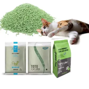 Échantillons gratuits Catlitter Kitty Easy Scoop Tofu agglomérant écologique Plante jetable Litière pour chat Sable