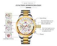 Montre-bracelet à quartz pour homme, chronographe, multi-cadrans, affichage de la date, bracelet en acier inoxydable, montre-bracelet sport décontractée