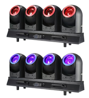 Barre de faisceau mobile à LED quad 4x80w RGBW 4 en 1 avec effet d'anneau de bande circulaire halo, tête rotative oscillante TB4 Tornado 4 têtes