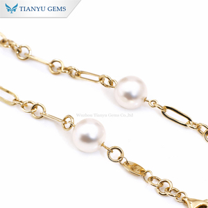 <span class=keywords><strong>Collana</strong></span> con Pendente di <span class=keywords><strong>Perle</strong></span> in Oro 14K Tianyu Gems, Gioiello Elegante da Donna con <span class=keywords><strong>Perle</strong></span> Bianche <span class=keywords><strong>Vere</strong></span> - Product Image 3