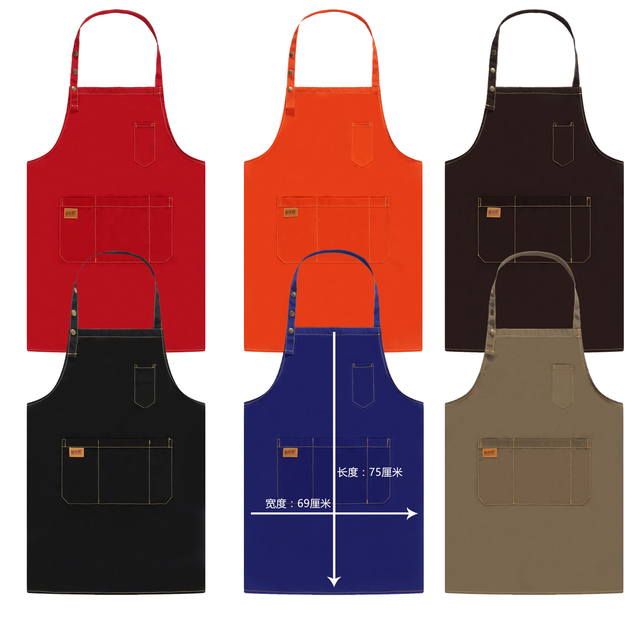 Heavy Duty Coffee Shop Chef Restaurant Work Tool Bib Leather Garden Bbq Uniform Denim Cotton Barber Canvas Aprons