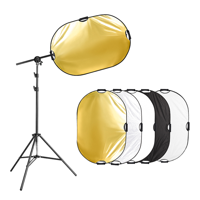 For Aluminum Alloy Photography Tripod Arm Boom Reflector Stand Holder Collapsible Portable Light Diffusing Reflector Kit