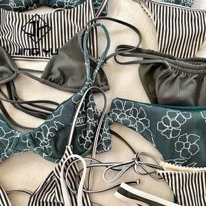 OEM Manufacturer Hawaiian Printed Bikini Women Beachwear Custom Nylon Double Sided Recycled Swimwear - Product Image 3