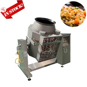 Cucina centrale industriale automatico rotante tamburo di cottura Wok fornello a Gas Hotel mescolare friggere macchina planetaria miscelatore di cottura