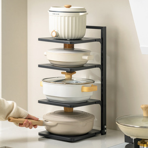Étagère de rangement de cuisine multi-niveaux en acier inoxydable, type sur pied, pour ustensiles de cuisine, sous l'évier, organisateur pour cuisinière - Product Image 2