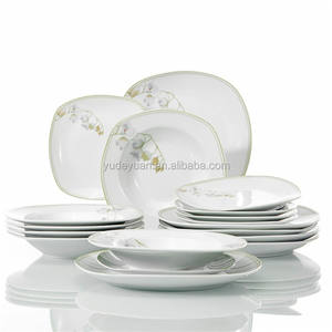 Usine en gros 30 pièces en céramique fine porcelaine moderne service <span class=keywords><strong>de</strong></span> <span class=keywords><strong>vaisselle</strong></span> Logo personnalisé carré assiette florale <span class=keywords><strong>pas</strong></span> <span class=keywords><strong>cher</strong></span> <span class=keywords><strong>vaisselle</strong></span> excellente - Product Image 6
