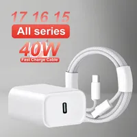 Adaptateur secteur USB-C PD 40W à charge rapide pour iPhone 17/16/15 Pro Max/Air Mini avec Qualcomm Quick Charge et transfert de données