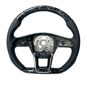 Volante de Coche de Cuero y Fibra de Carbono Negra para <span class=keywords><strong>Audi</strong></span> C8, Calidad para <span class=keywords><strong>Audi</strong></span> B8, B8.5, B9, R8, A3, A5, A6, A7, TT, C8, C7, C6, B6, B7 - Product Image 5