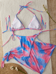 Women Cherry Print <b>Bikini</b> <b>Set</b> <b>Triangle</b> Halter Swimwear Floral Pattern 2 Piece Beach Swim Suit OEM Custom - Product Image 5
