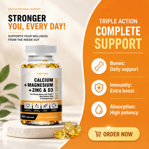 VitaSpring OEM Vitamine <span class=keywords><strong>D3</strong></span> <span class=keywords><strong>K2</strong></span> <span class=keywords><strong>Ca</strong></span> Mg Zn Calcium Magnésium Soutien Musculaire Complément Alimentaire 20000 UI Zinc Vitamine <span class=keywords><strong>D3</strong></span> Capsules Molles - Product Image 2