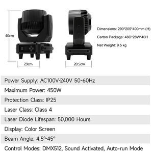 AOPU Faro LED Wash per Palcoscenico con Zoom 7*40W, Effetto Bee's Eye e Laser 3IN1RGBW, Testa Mobile per Club, Bar, Matrimoni - Product Image 2