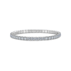 Bracelet de luxe haut de gamme en <span class=keywords><strong>argent</strong></span> 925 <span class=keywords><strong>avec</strong></span> moissanite personnalisée de 5 mm, design tennis flexible et pierres complètes de plusieurs tailles - Product Image 4