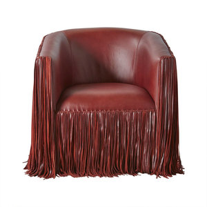 Poltrona Singola <span class=keywords><strong>in</strong></span> <span class=keywords><strong>Pelle</strong></span> con Nappe per Soggiorno Moderno e Lussuoso, Sedia Girevole <span class=keywords><strong>in</strong></span> Legno con Frange, Poltrona Reclinabile di Design per Casa - Product Image 5