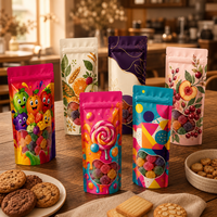 Sachet d'emballage alimentaire refermable personnalisé, imprimé, mat, laminé, pour biscuits, fruits secs et snacks