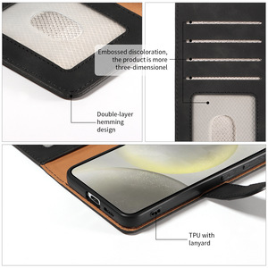 เคสโทรศัพท์มือถือแบบกระเป๋าสตางค์ธุรกิจพิเศษสำหรับ Samsung S24มีช่องเสียบบัตรเคสป้องกันโทรศัพท์หนัง PU - Product Image 6
