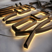 Enseigne publicitaire commerciale en lettres 3D lumineuses rétroéclairées en acrylique en acier inoxydable étanche IP65 avec télécommande