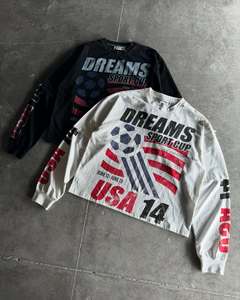 Kaus rajut katun 100% hitam cetak Digital All-over longgar pas berat 305gsm buatan kustom Dasar - Product Image 4